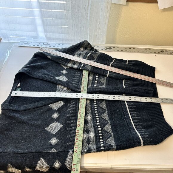 Vintage CANDA Nordic Pattern Cardigan Sweater Grey Geometric Large Wool Blend - Picture 5 of 8